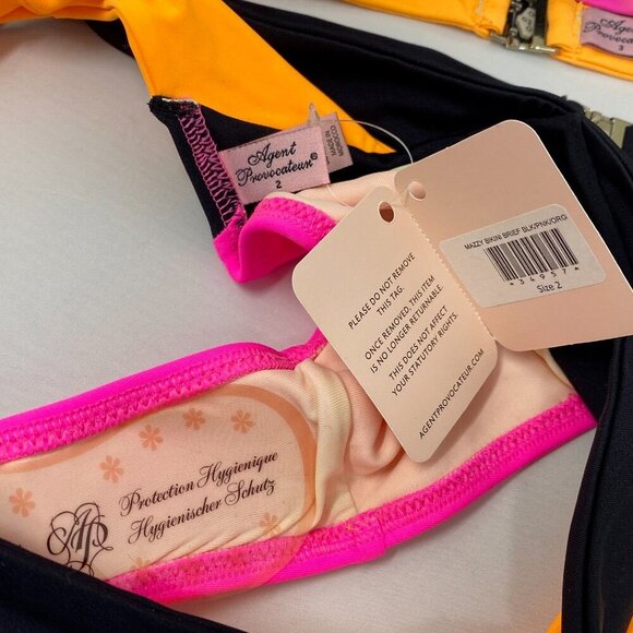 Agent Provocateur Mazzy Bikini Bottoms ONLY – Size 2 – Pink/Orange/Black – NWT - Picture 16 of 16